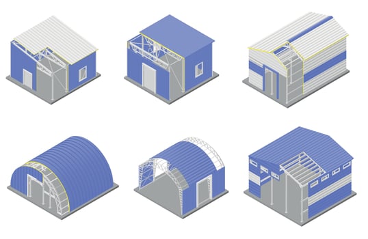 Metal Constructions Icons Set vector