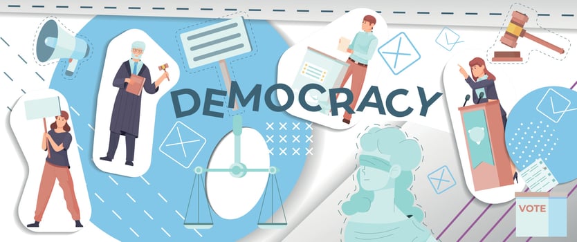 Democracy Flat Collage vector