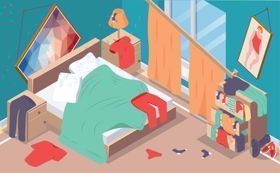 Messy Room Background vector