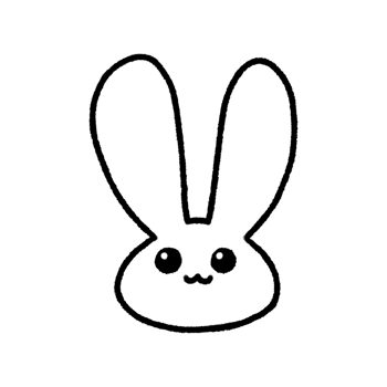 Hand-drawn Cute Line rabbit with long ears in doodle style png