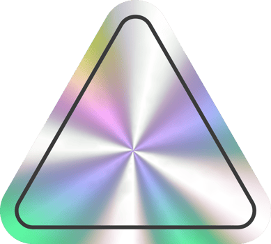 Holographic stickers triangle shape. Hologram labels and badge empty. png