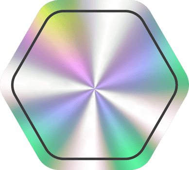 Holographic stickers hexagon shape. Hologram labels and badge empty. png