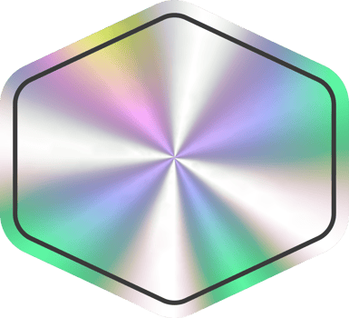 Holographic stickers hexagon shape. Hologram labels and badge empty. png