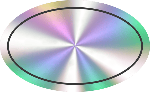 Holographic sticker oval shape. Hologram labels and badge empty. png