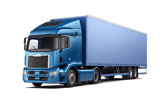 blue cargo truck on a transparent background For decoration projects related to transportation. png
