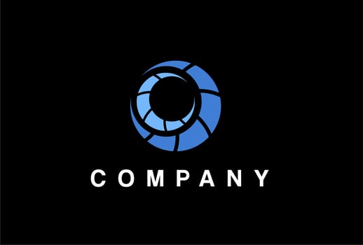 letter O logo, eye space logo design vector template