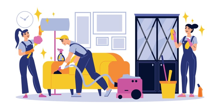 Cleaning Service Flat Illustration vector