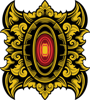 classic engraving ornament vector design for elements, editable color