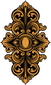 classic engraving ornament vector design for elements, editable color