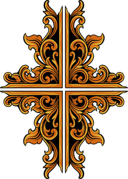 classic engraving ornament vector design for elements, editable color
