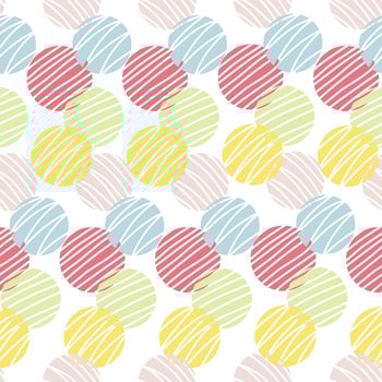 Abstract pattern with colored circles and zigzags. Bright colored circles on a seamless background vector