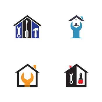 vector logo design illustration construction, home improvement and building logo design template