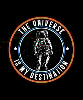 Space illustration logo vector tshirt design astronaut illustration design