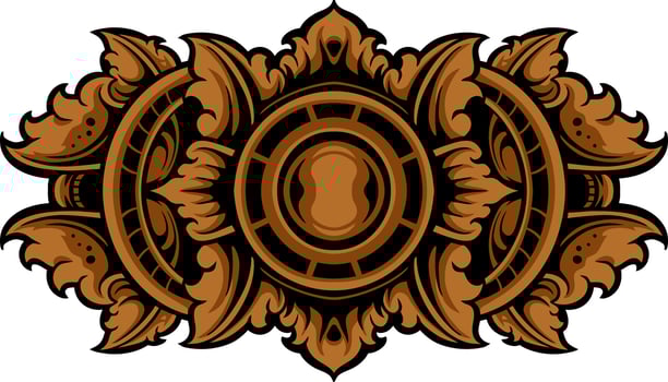 Classic ornament vector design for elements, editable color