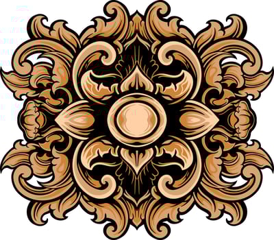 Classic ornament vector design for elements, editable color