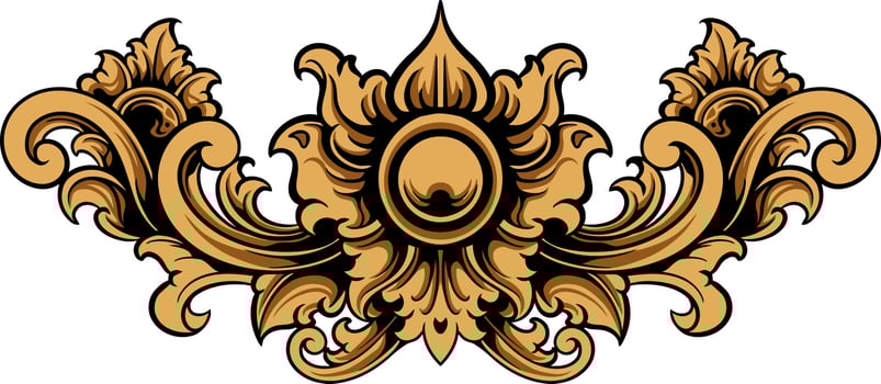 Classic ornament vector design for elements, editable color