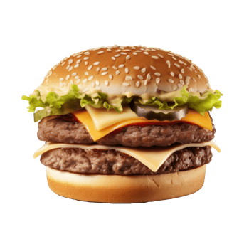 Beef burger isolated. png