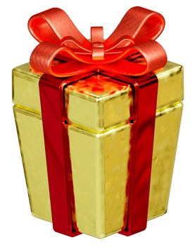 gift box with ribbon ,3D red bow golden gift box png