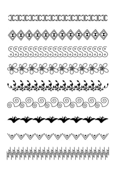 Set of hand drawn decorative brushes for dividers, ornaments, frames, borders and design elements. Vector brushes are included in the Pattern Brushes panel.