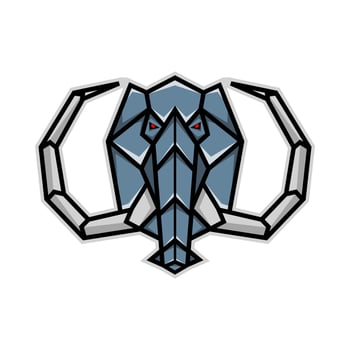 Vector mammoth robot mascot logo illustration