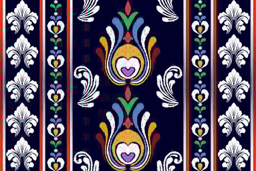 patchwork floral pattern with paisley and indian flower motifs. damask style pattern for textil and decoration vector