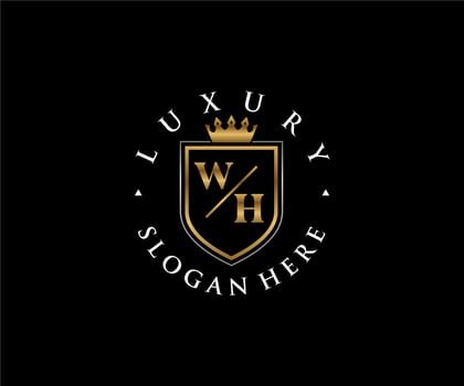 Initial WH Letter Royal Luxury Logo template in vector art for Restaurant, Royalty, Boutique, Cafe, Hotel, Heraldic, Jewelry, Fashion and other vector illustration.