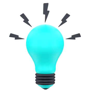 3D bulb for creative campaigns. Object on a transparent background png