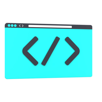 3D website and coding for web coding. Object on a transparent background png