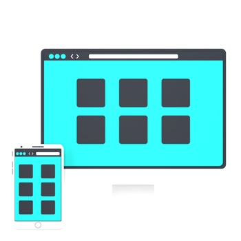 3D computer and smartphone for responsive design. Object on a transparent background png