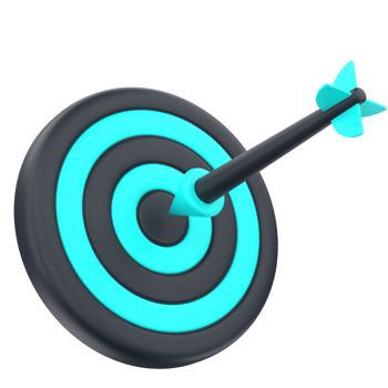 3D dartboard and arrow for success targeting internet and marketing. Object on a transparent background png