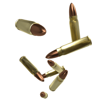 The Bullets falling png image for war or crime concept