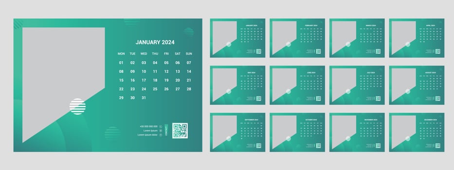 Desk Calendar 2024 vector