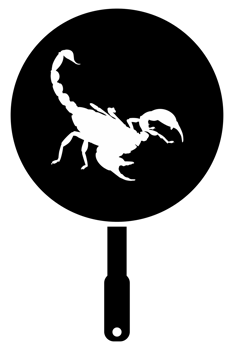 Scorpion on the Pan Silhouette for Bizarre or Extreme or Exotic Food, Traditional Food in Asian Country, Culinary Sign for Icon Symbol, Apps, Pictogram, Logo, Website, or Graphic Design Element. PNG