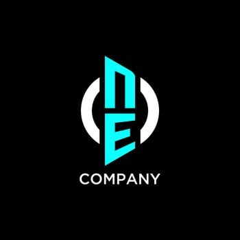 NE circle monogram logo vector