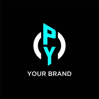 PY circle monogram logo vector