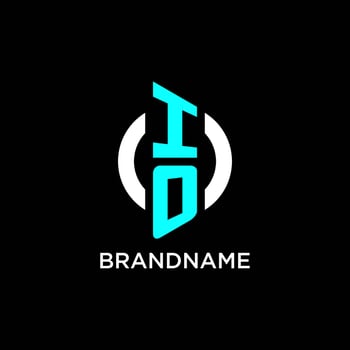 IO circle monogram logo vector