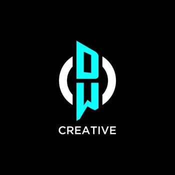 DW circle monogram logo vector