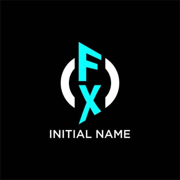 FX circle monogram logo vector