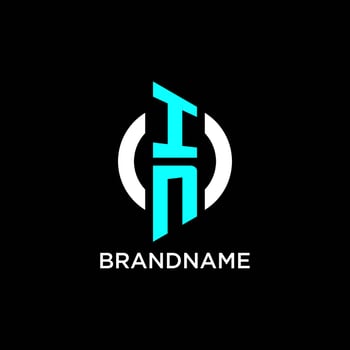 IN circle monogram logo vector