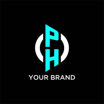 PH circle monogram logo vector