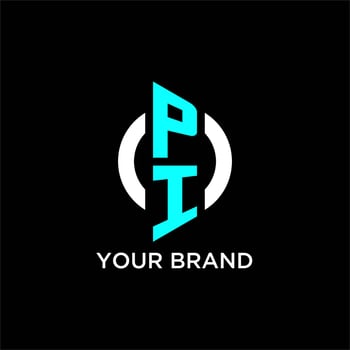 PI circle monogram logo vector