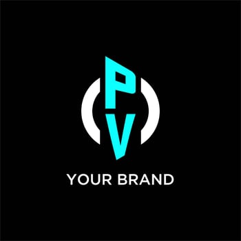 PV circle monogram logo vector