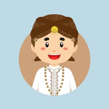 Avatar of a West Java Indonesian Character vector