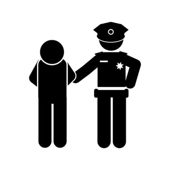 police arrest criminals. Policeman icon. Simple illustration of policeman vector. criminals in prison vector