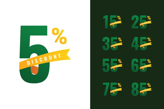 Set of ribbon sale discount and shopping design vector