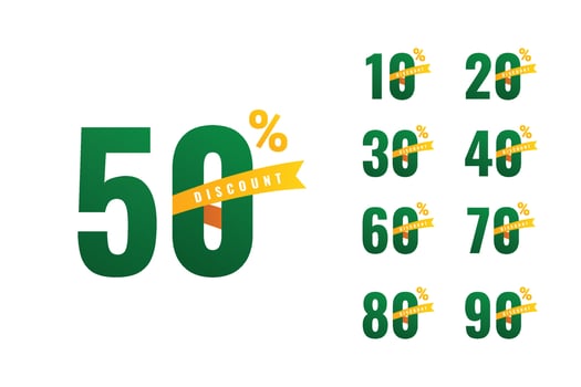Set of ribbon sale discount and shopping design vector