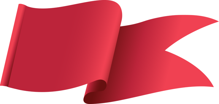 Fluttering two-pointed end flags, element and decoration design. png