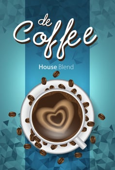 Vector of coffee bean labels. Coffee labels with coffee Cup on color background