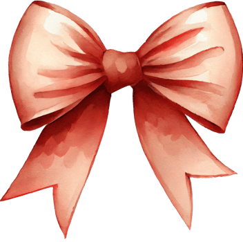Red Bow Watercolor Illustration png