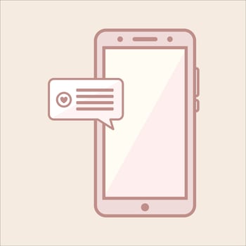 smartphone with message teks illustration vector